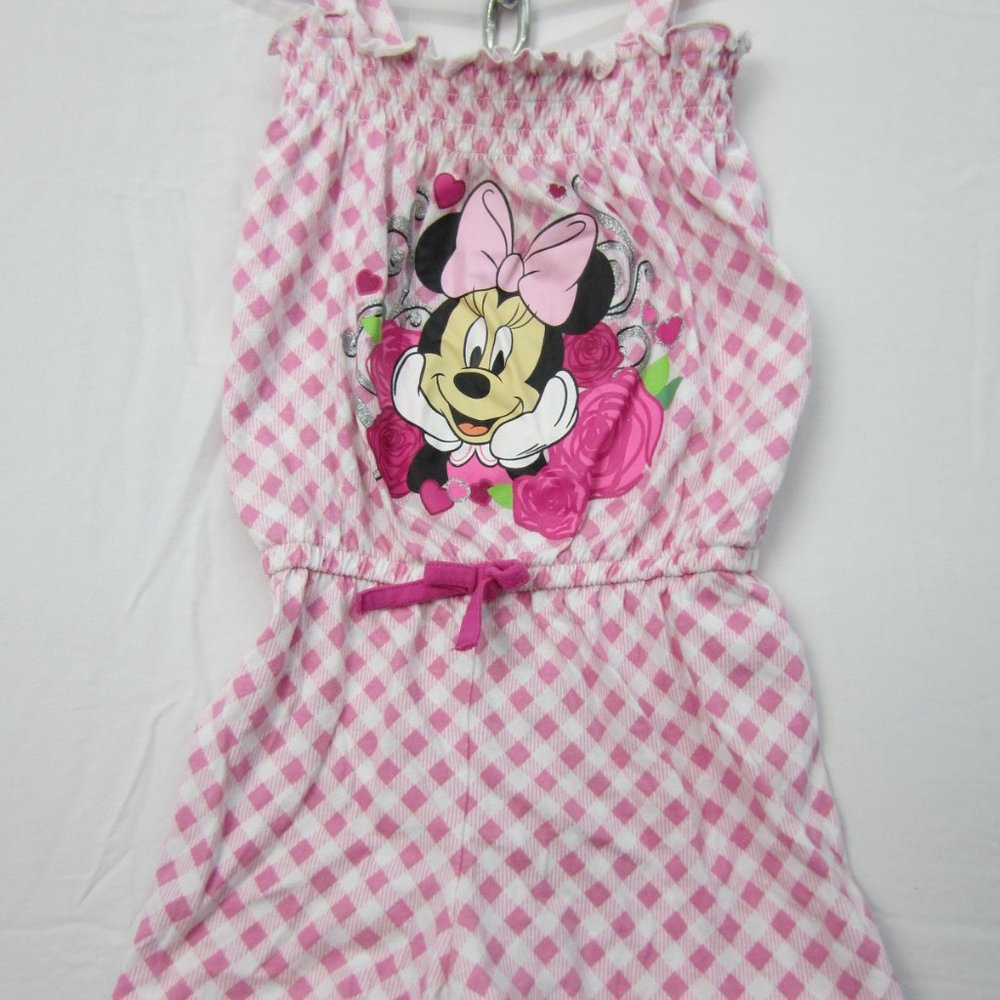 Disney Minnie Mouse Pink Romper Girls 5T Minnie Roses